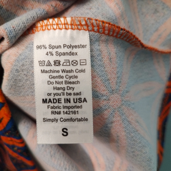 Lularoe Blue and Orange Pencil Skirt Size Small - Picture 4 of 4